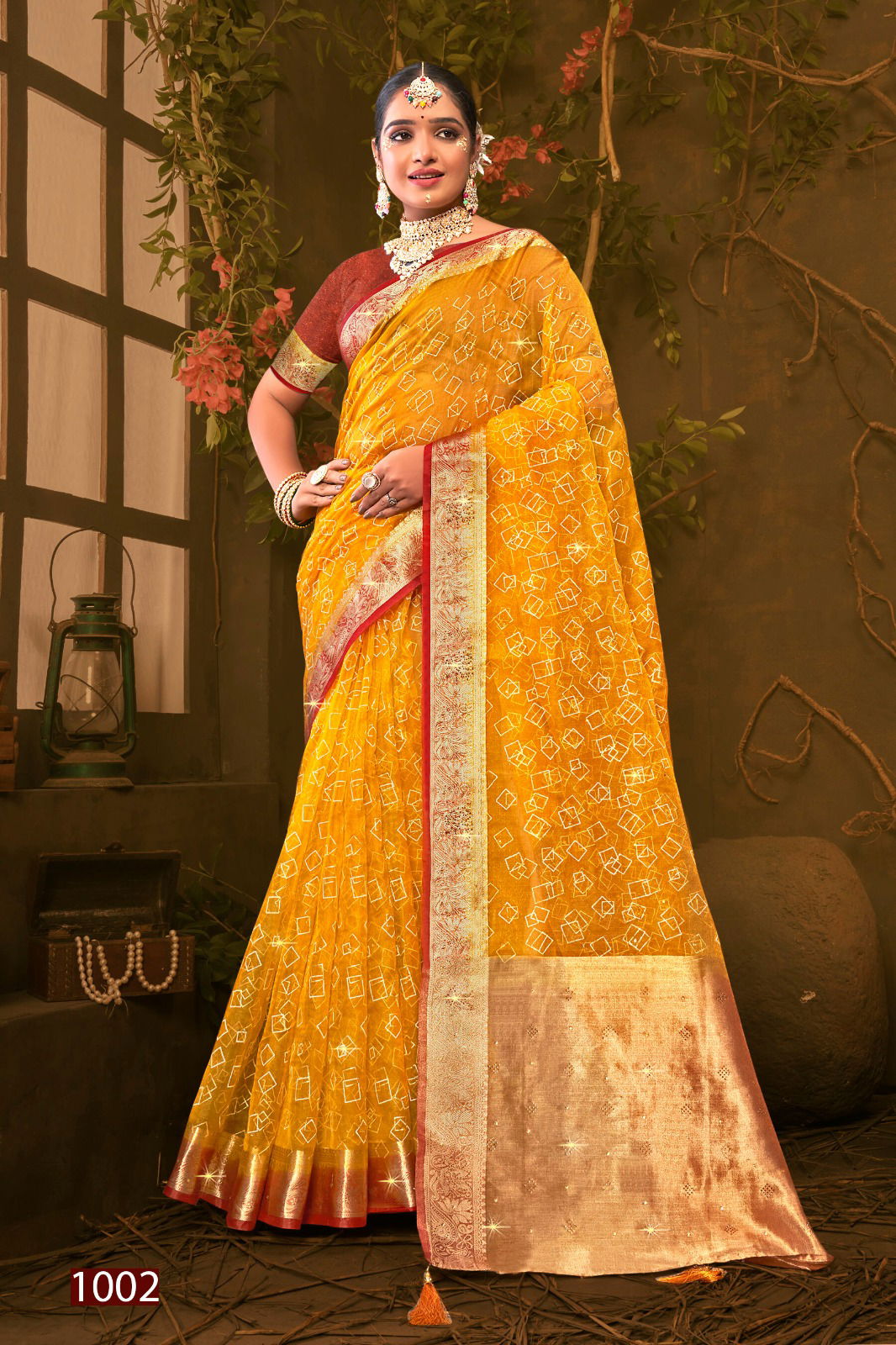 Imperial Gold Vol 1 By Saroj Khadi Organza Designer Sarees Wholesale Online
